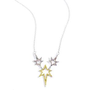 Yellow Rhinestone Starburst Necklace